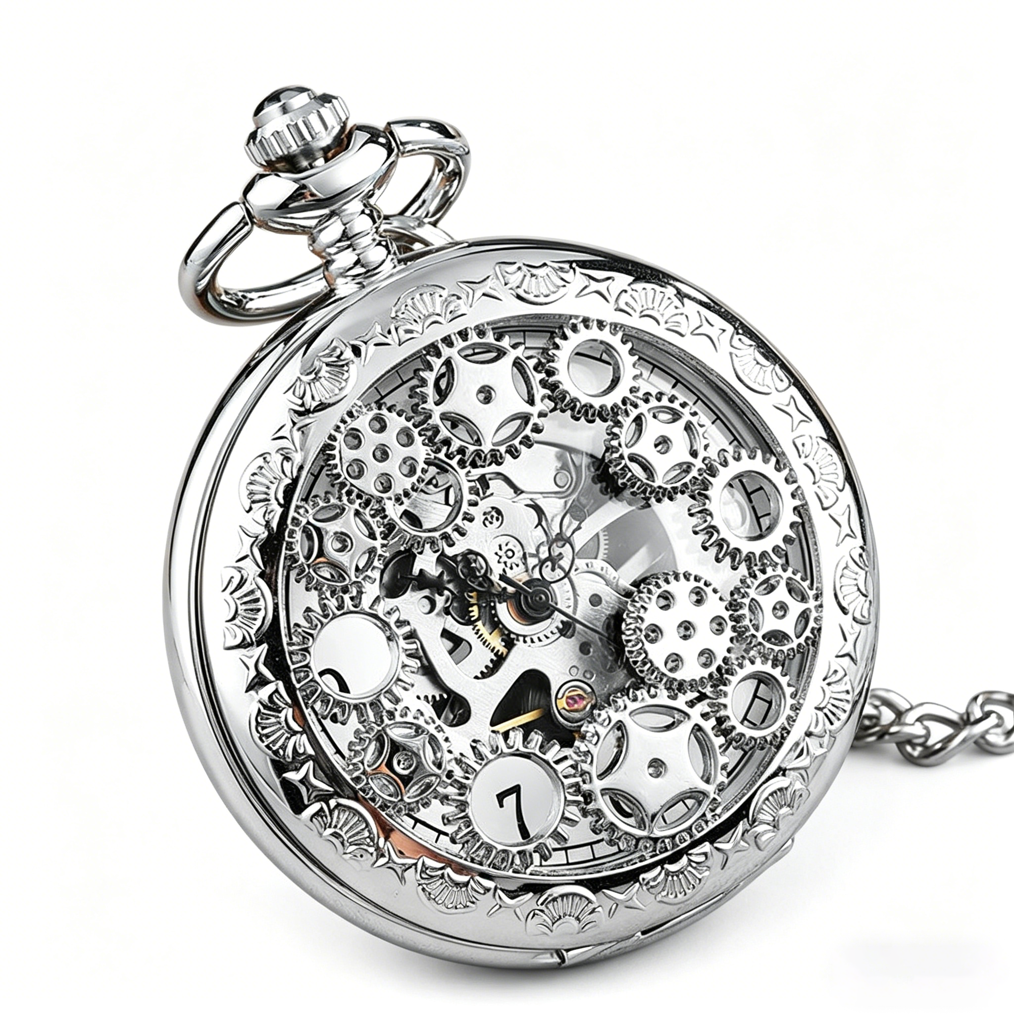 Vintage Hollow Flip Cover Mechanical Pocket Watch