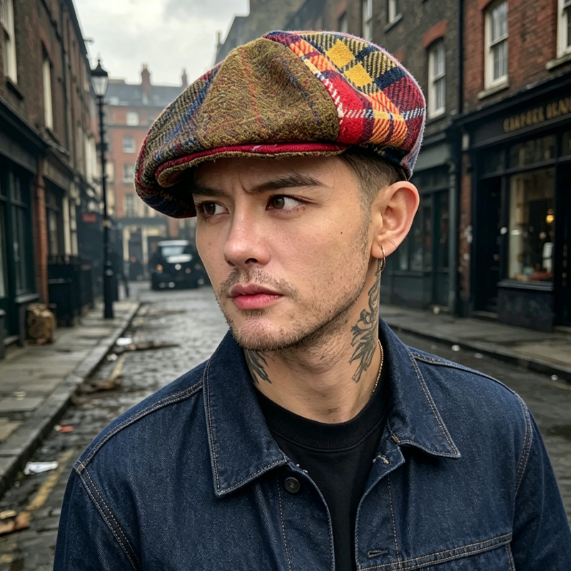Harris Tweed Patchwork Cap