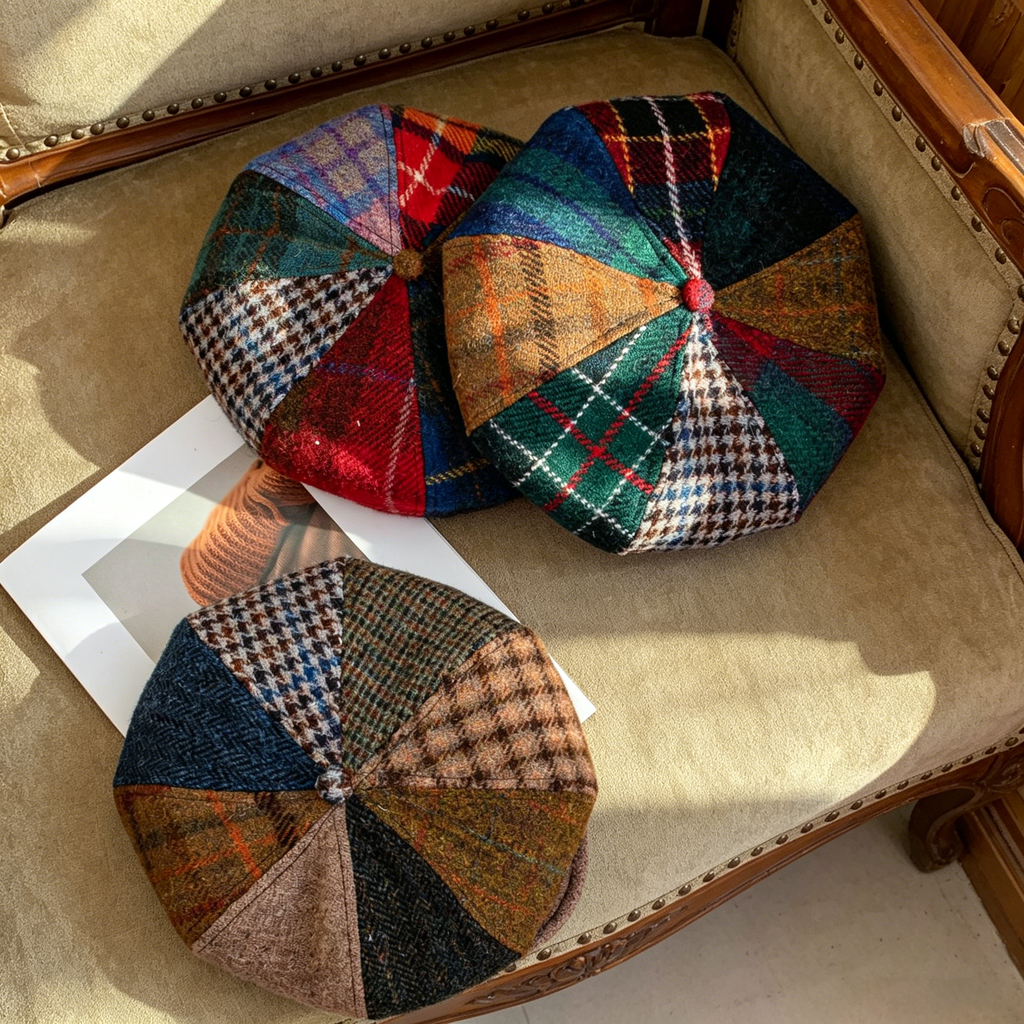 Harris Tweed Patchwork Cap