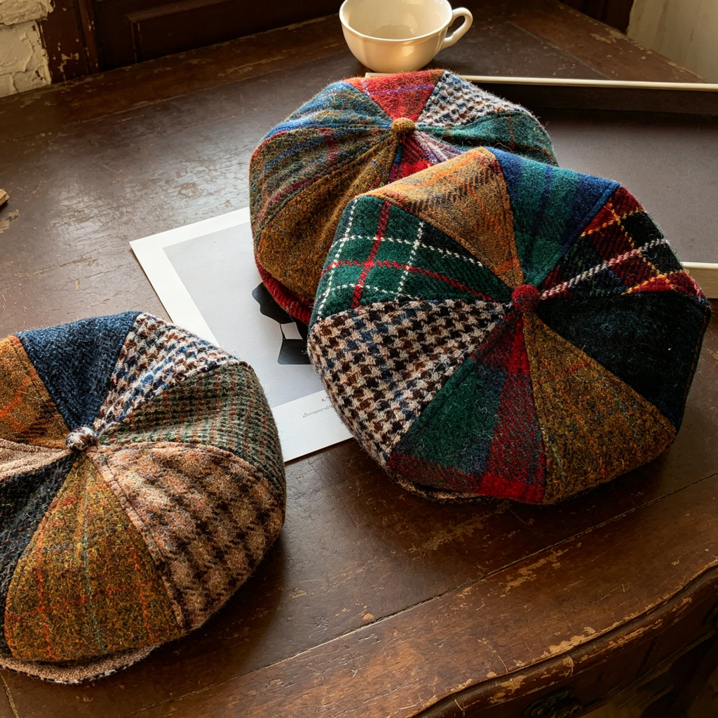 Harris Tweed Patchwork Cap