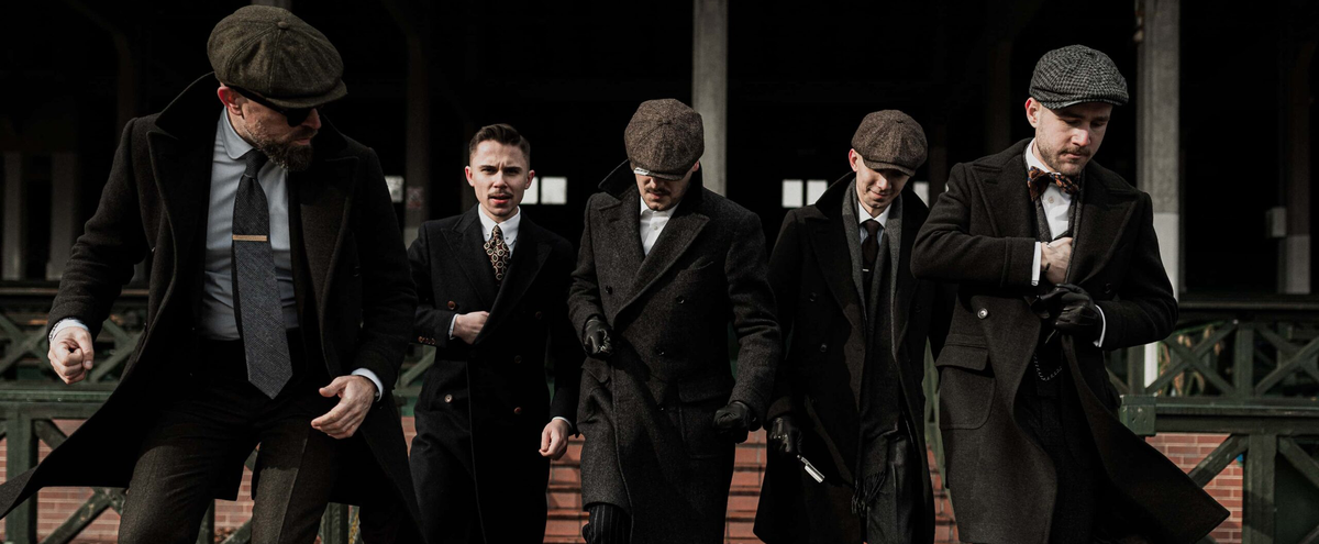 Cinematic British gentlemen in vintage apparel