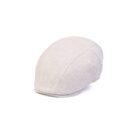 Ivory Linen Summer Flat Cap